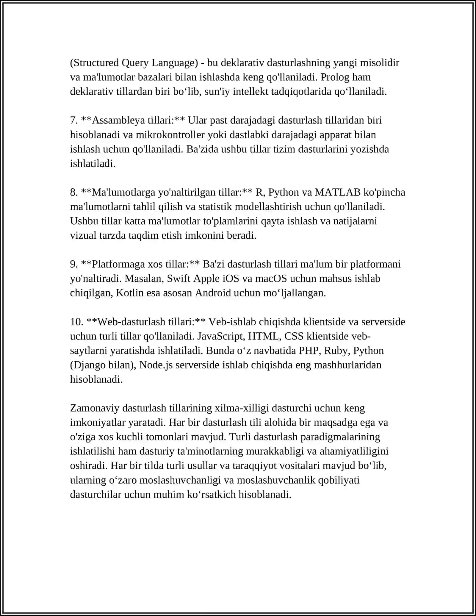 ZAMONAVIY PROGRAMMALASHTIRISH TILLARI 4