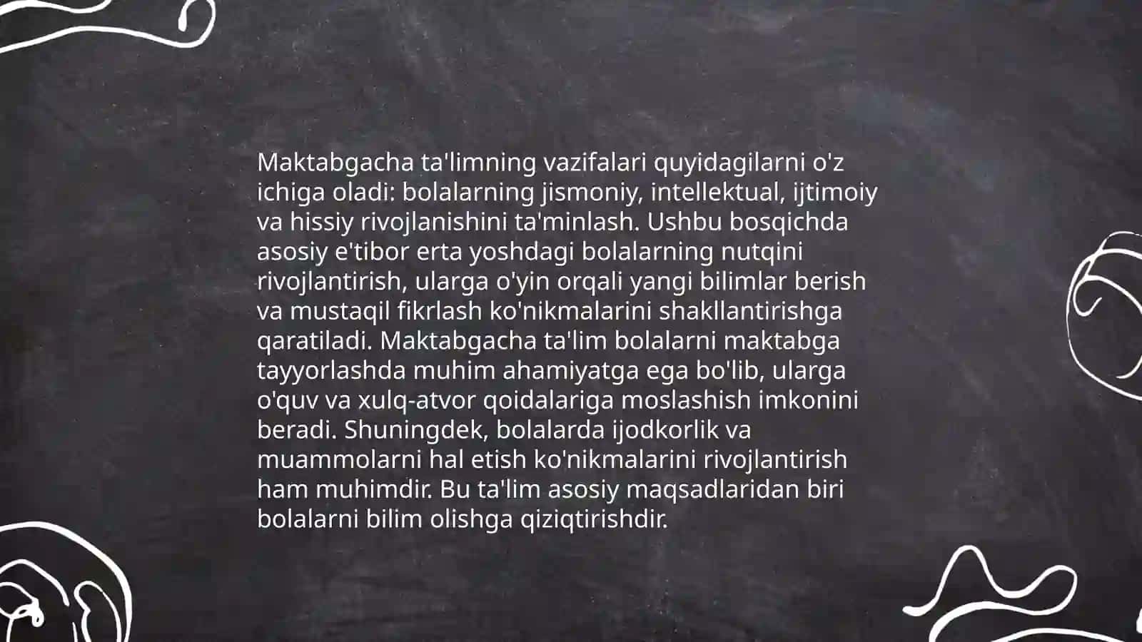 Oʻzbekiston Respublikasining" Maktabgacha taʼlim va tarbiya toʻgʻrisidagi Qonuni" 4