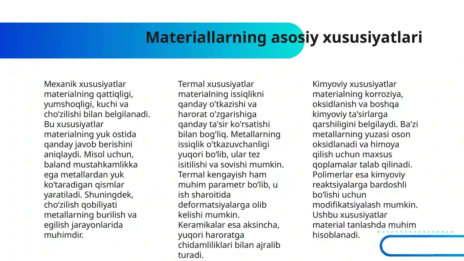 METALL VA METALMAS MATERYALLARGA ISHLOV BERISH TEXNOLOGYASI 4