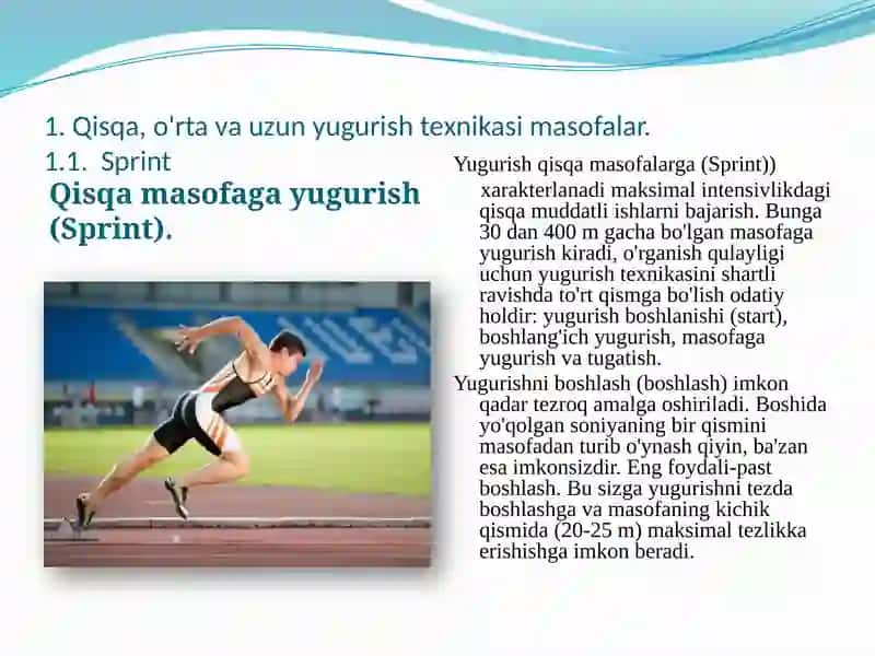 Yengil atletika turlari texnikasini o'rgatish 4