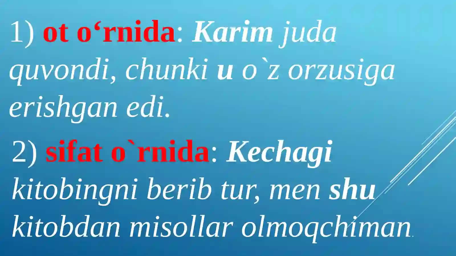 Olmoshning ta’rifi, leksik-grammatik xususiyatlari 4