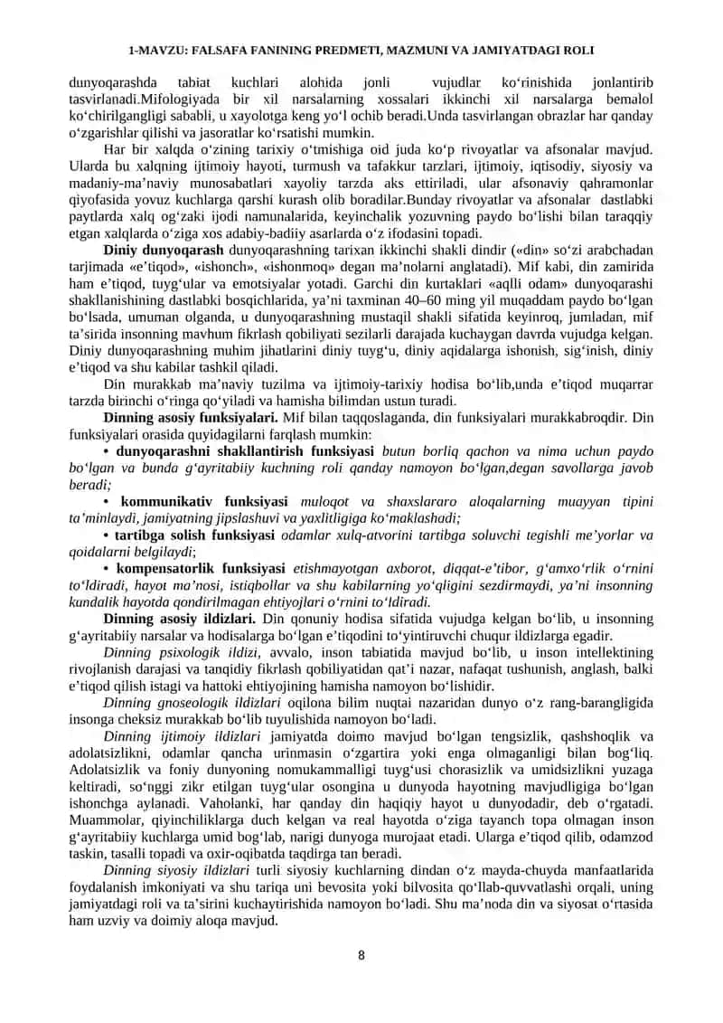 FALSAFA FANINING PREDMETI, MAZMUNI VA JAMIYATDAGI ROLI 4