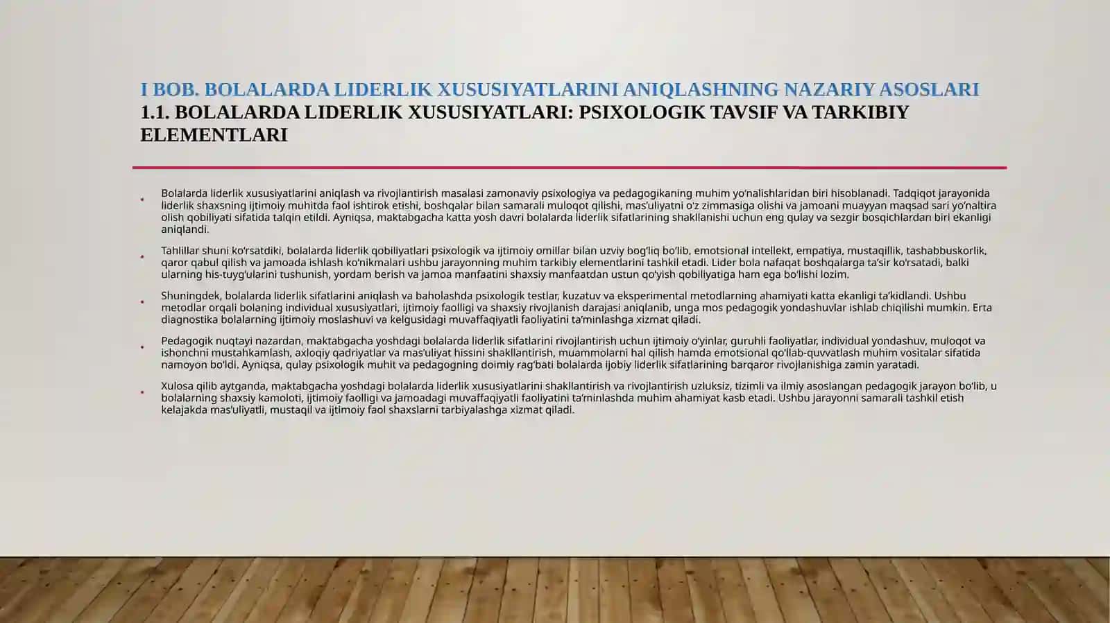 BOLALARDA LIDERLIK XUSUSIYATLARINI ANIQLOVCHI PSIXOLOGIK TESTLAR 4