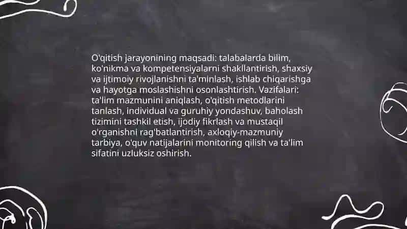 O'qitish jarayoni yaxlit tizim sifatida 4