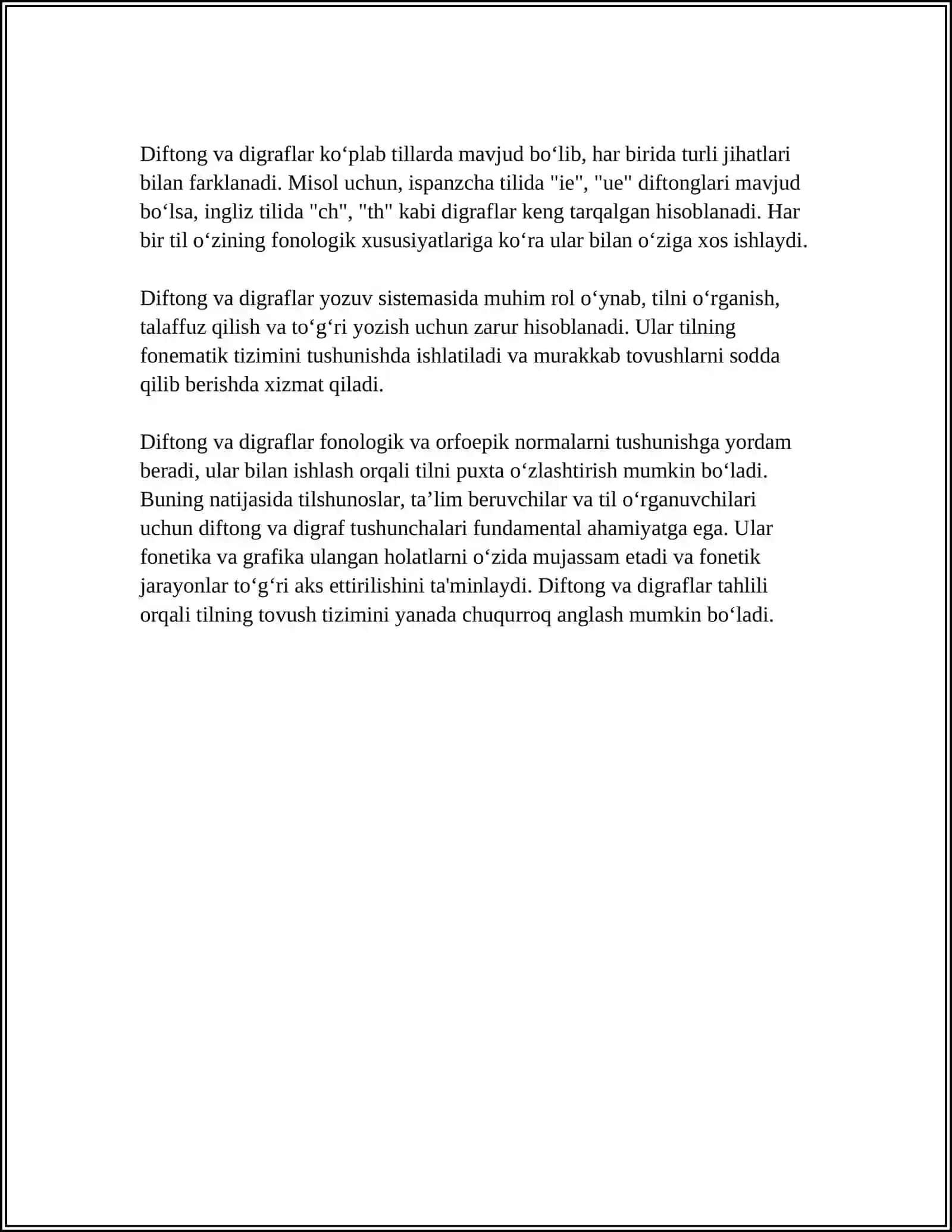 DIFTONG VA DIGRAFLAR. HARF BIRIKMALARI 4
