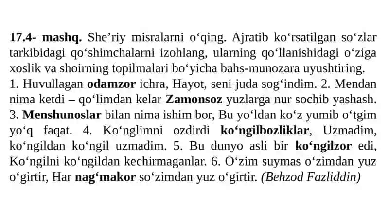 QO’SHIMCHALAR TANLOVI 4