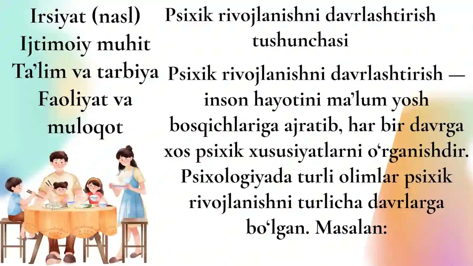 Psixik rivojlanish va uni davrlashtirish muammosi 4