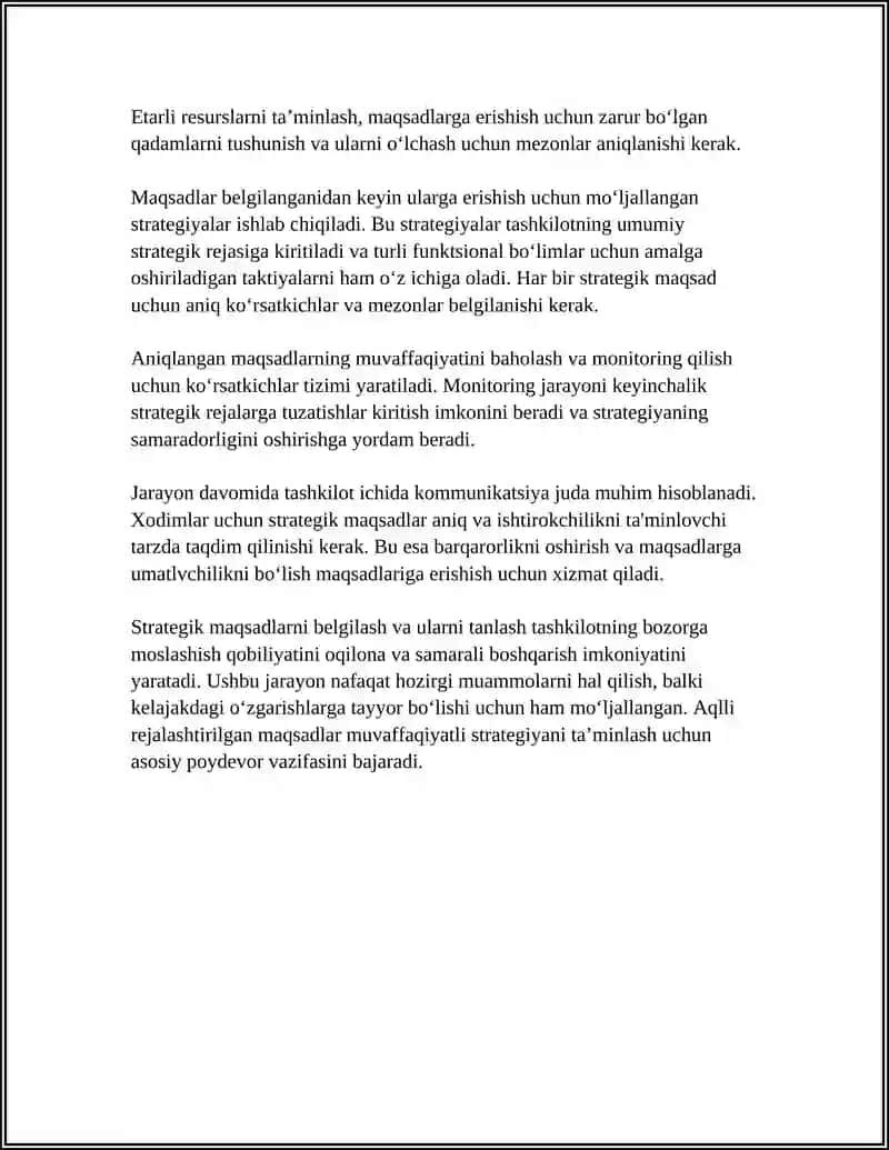 STRATEGIK MOʻLJAL VA MAQSADLARNI TANLASH 4
