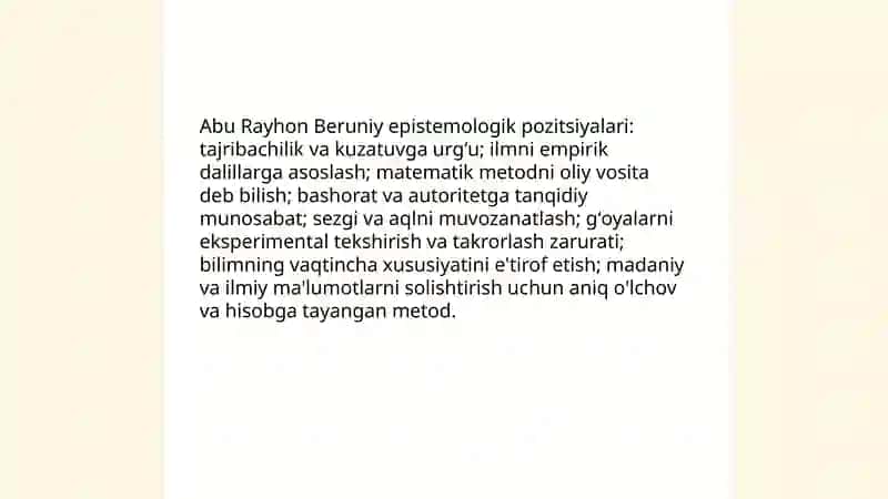 Abu Rayhon Beruniy Falsafiy qarashlari 4