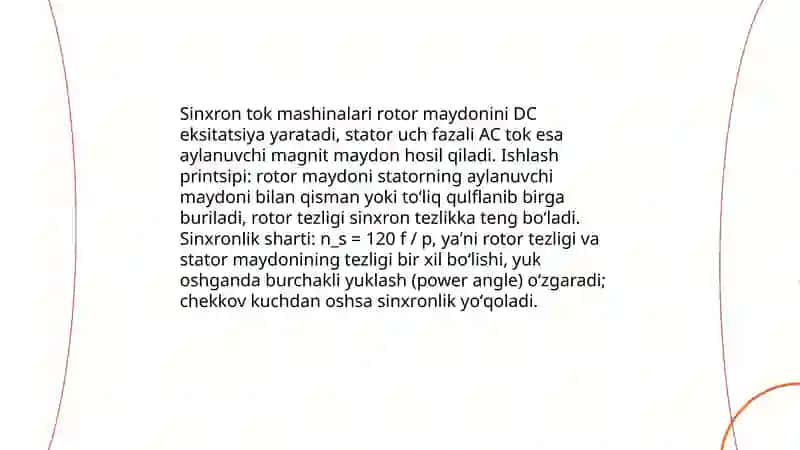 Asinxron va sinxron tok mashinalari 4