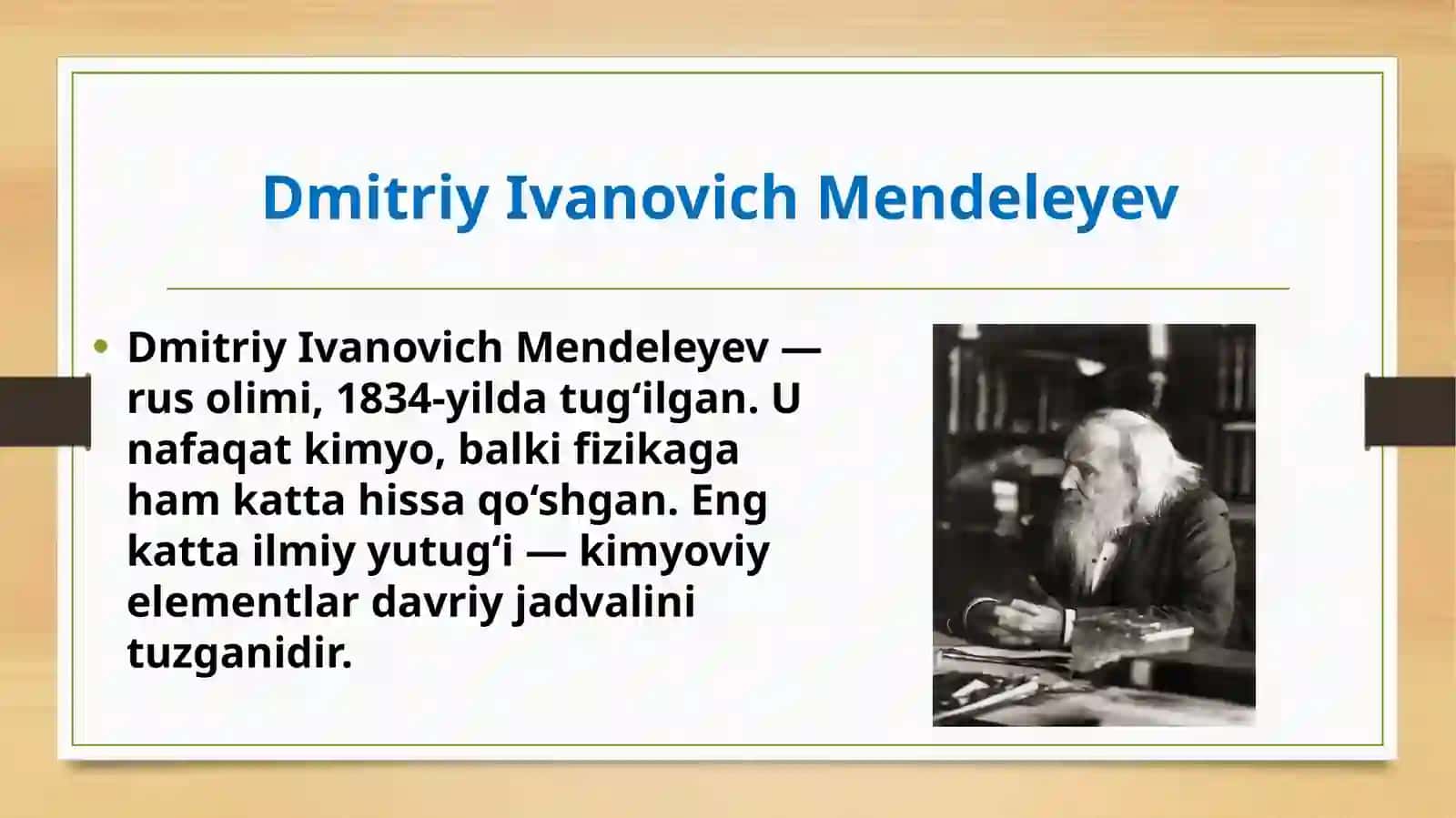 Kimyo:Mendeleyevdavriyjadvali haqida ma’lumot 4