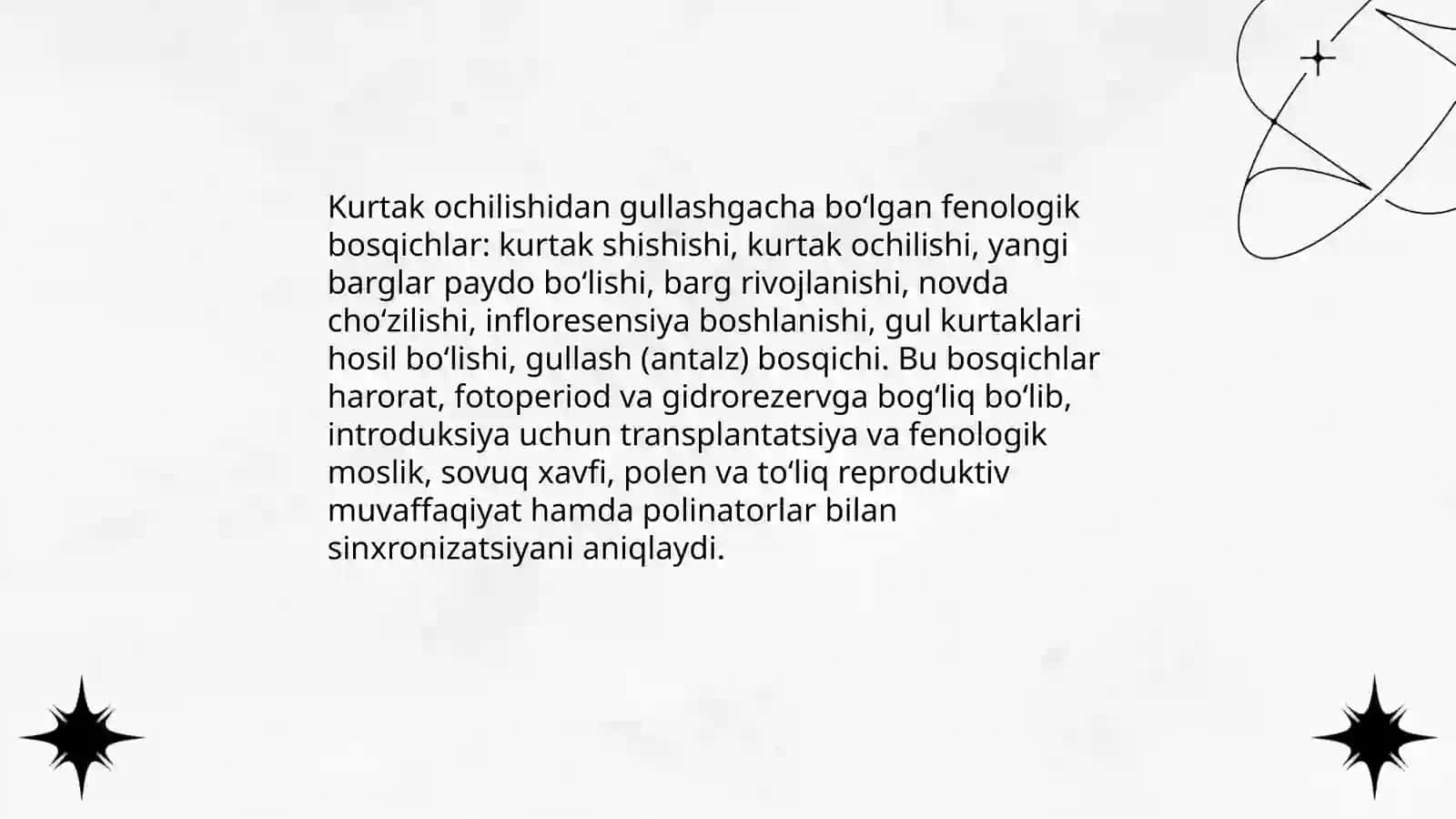 O‘simliklarning fenologik fazalari va introduksiya uchun ahamiyati 4