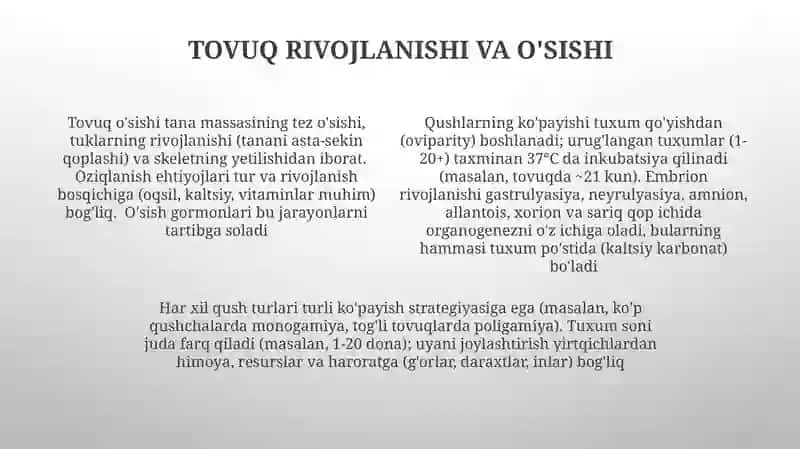 qushlarning kopayishi va rivojlanish xususiyatlari 4
