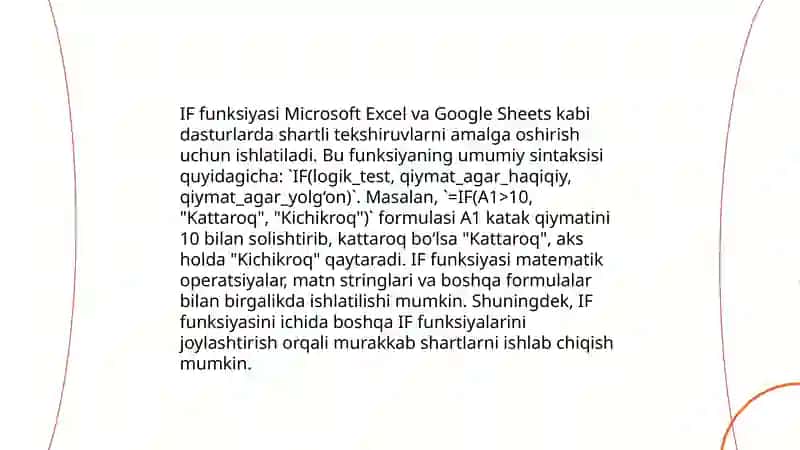 Excelda mantiqiy funksiyalar bilan ishlash 4