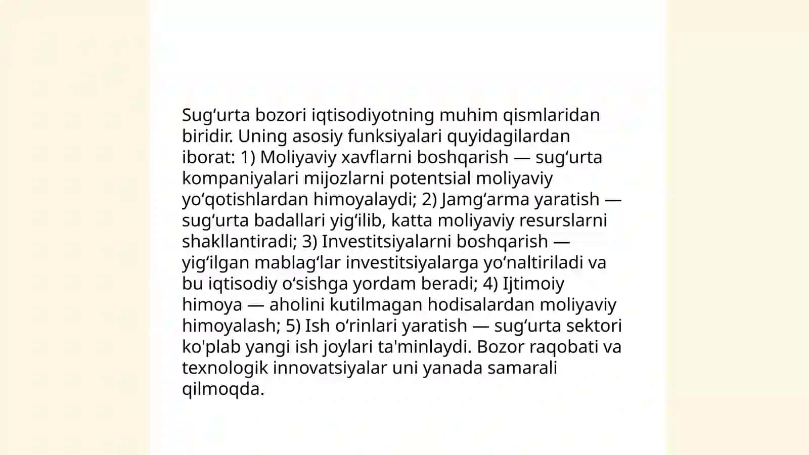 Sugʻurta bozori tushunchasi va uning ishtirokchilari 4
