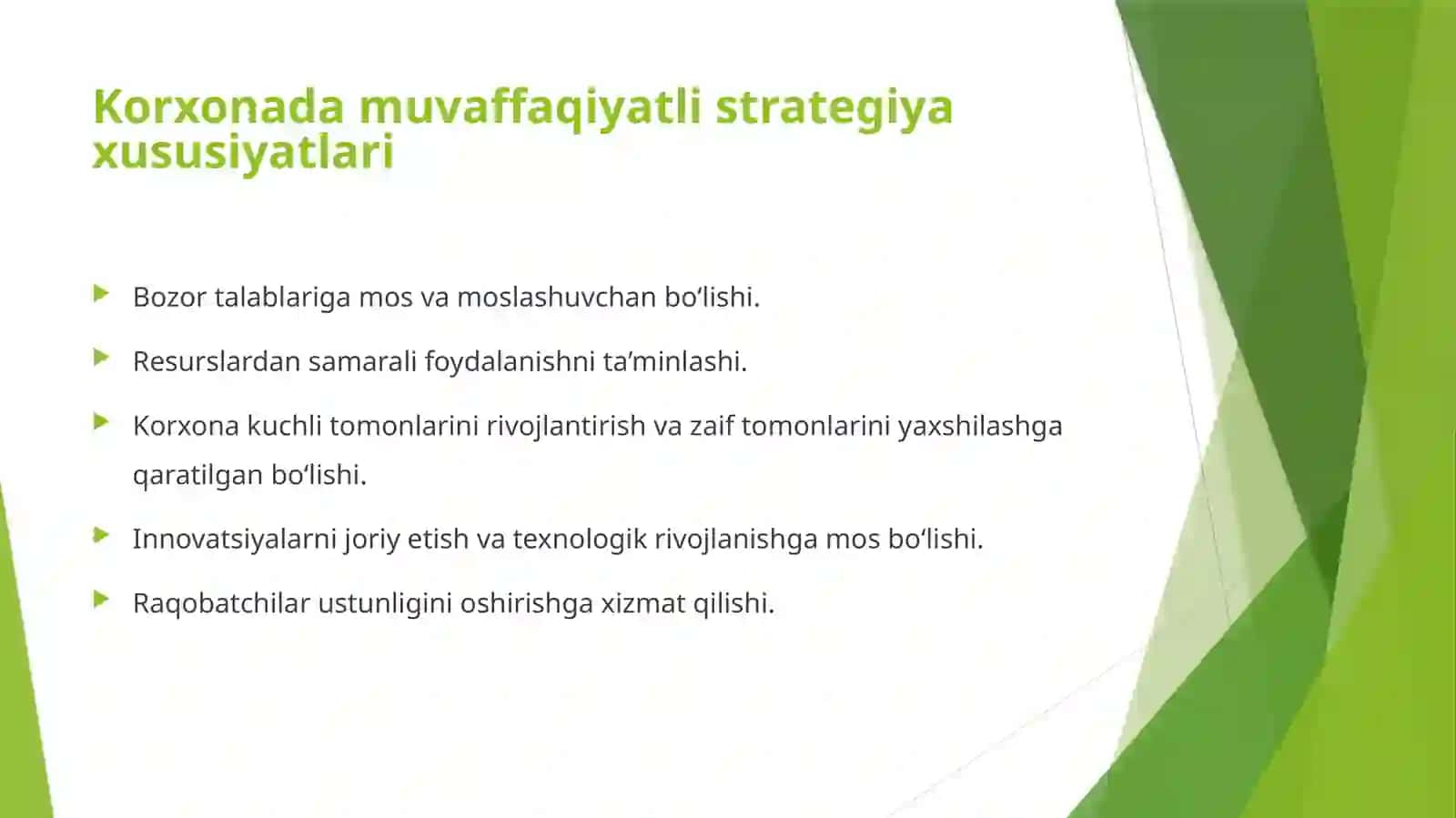 KORXONADA MUVAFAQQIYATLI ISHBOP STRATEGIYANI ISHLAB CHIQISH 4