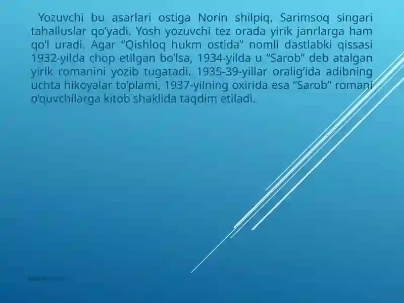 ABDULLA QAHHOR ASARLARIDA ARXAIK SO'ZLAR USLUBIYATI 4