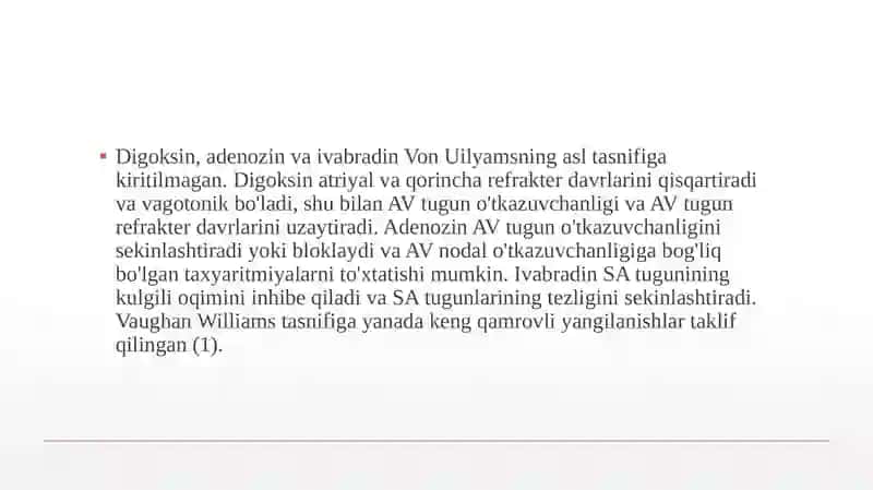 Antiaritmik-Aritmiyaga qarshi vositalar 4
