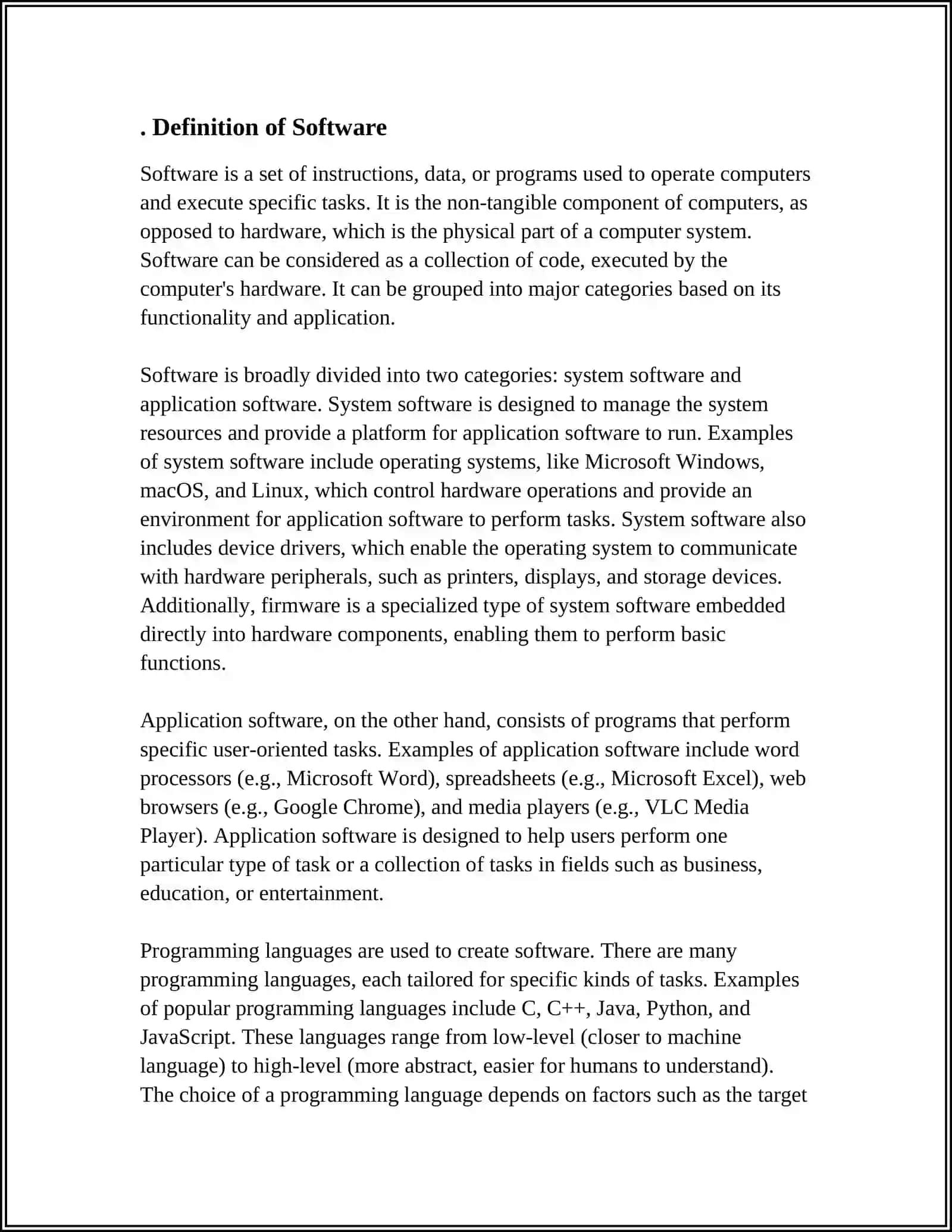 DEFINE THE CONCEPT OF "SOFTWARE" AND ITS TYPES 4