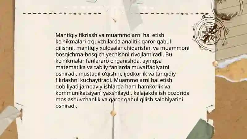 O‘quvchilarda mantiqiy fikrlashni shakllantirishning ahamiyati nimada 4