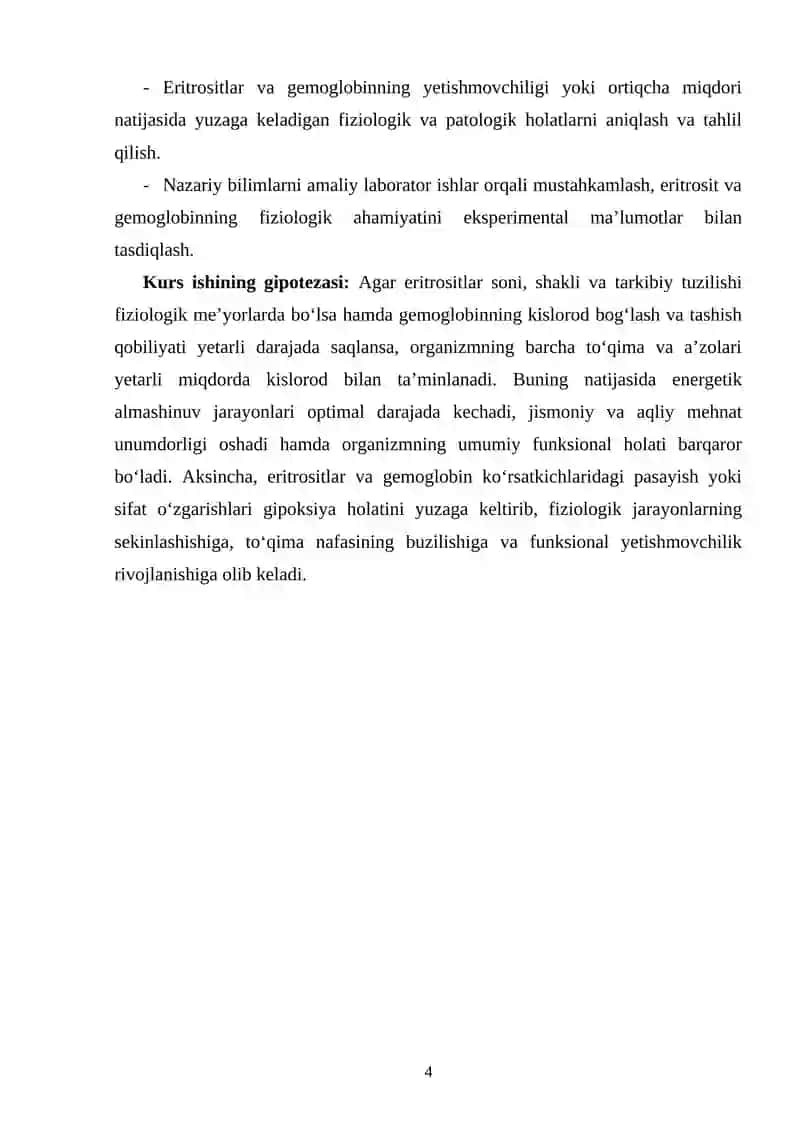 Eritrositlar va gemoglobinning fiziologik ahamiyati 4