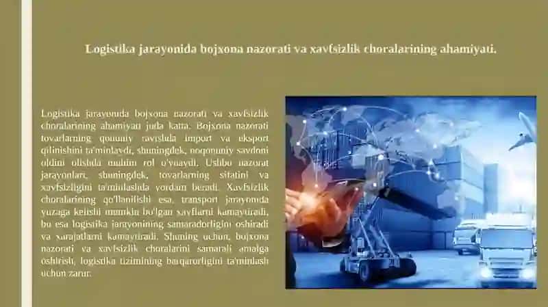 Yuk tashishda bojxona tartibotlari va ularning logistika jaroyoniga taʼsiri 4