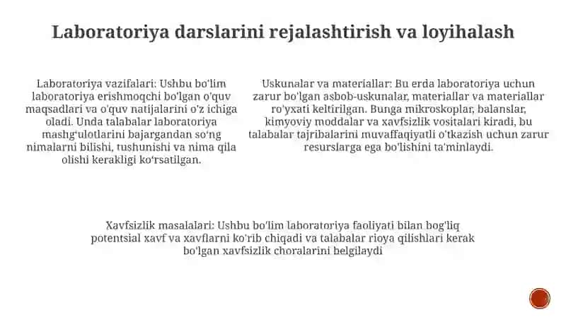 Biologiyadan Labaratoriya MashgʻUlotlarini Tashkil Etish Va OʻTkazish Metodikasi 4