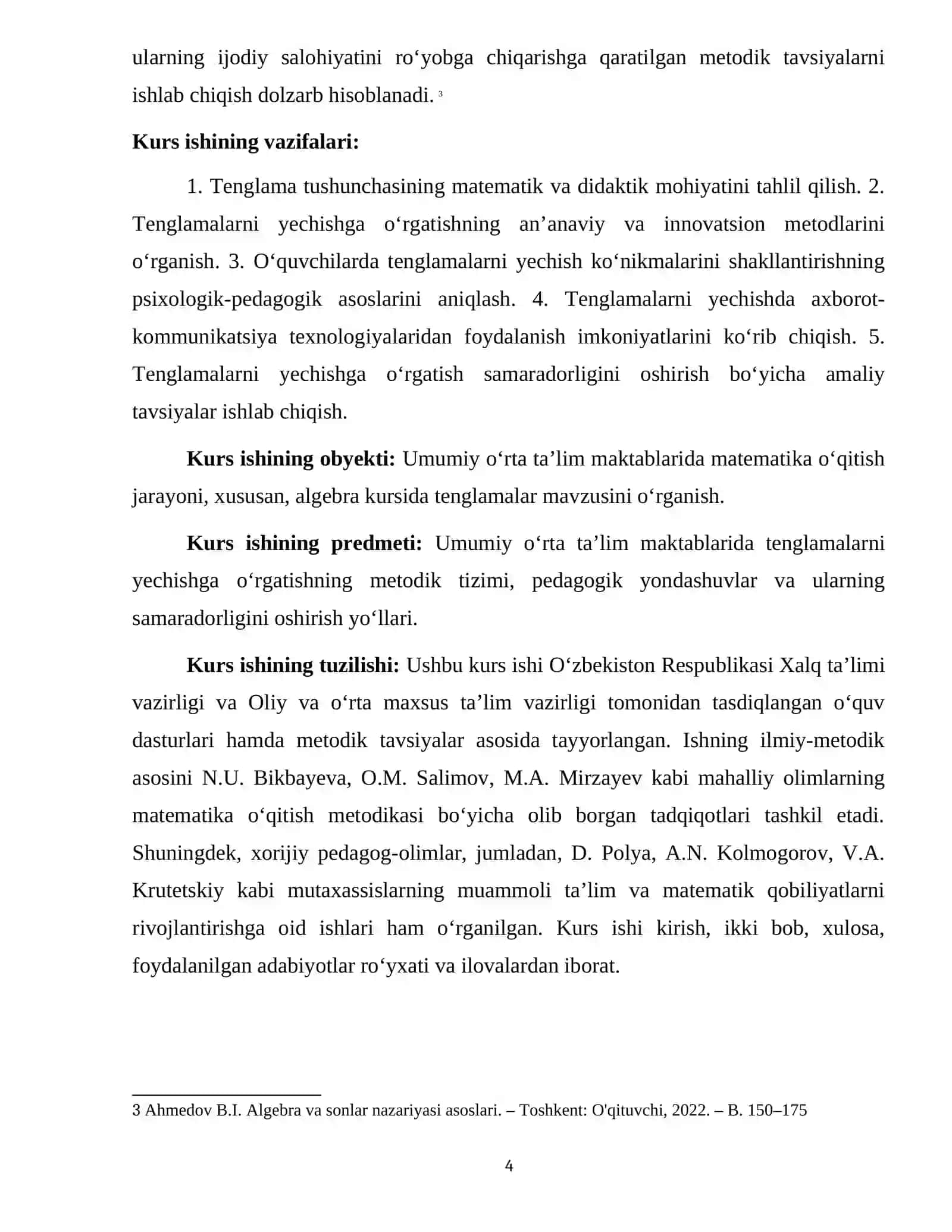 TENGLAMA VA UNI YECHISHGA O'RGATISH 4