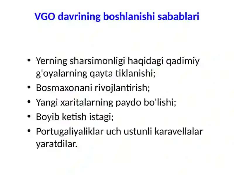 Buyuk geografik kashfiyotlar uchun qanday shartlar mavjud edi? 4