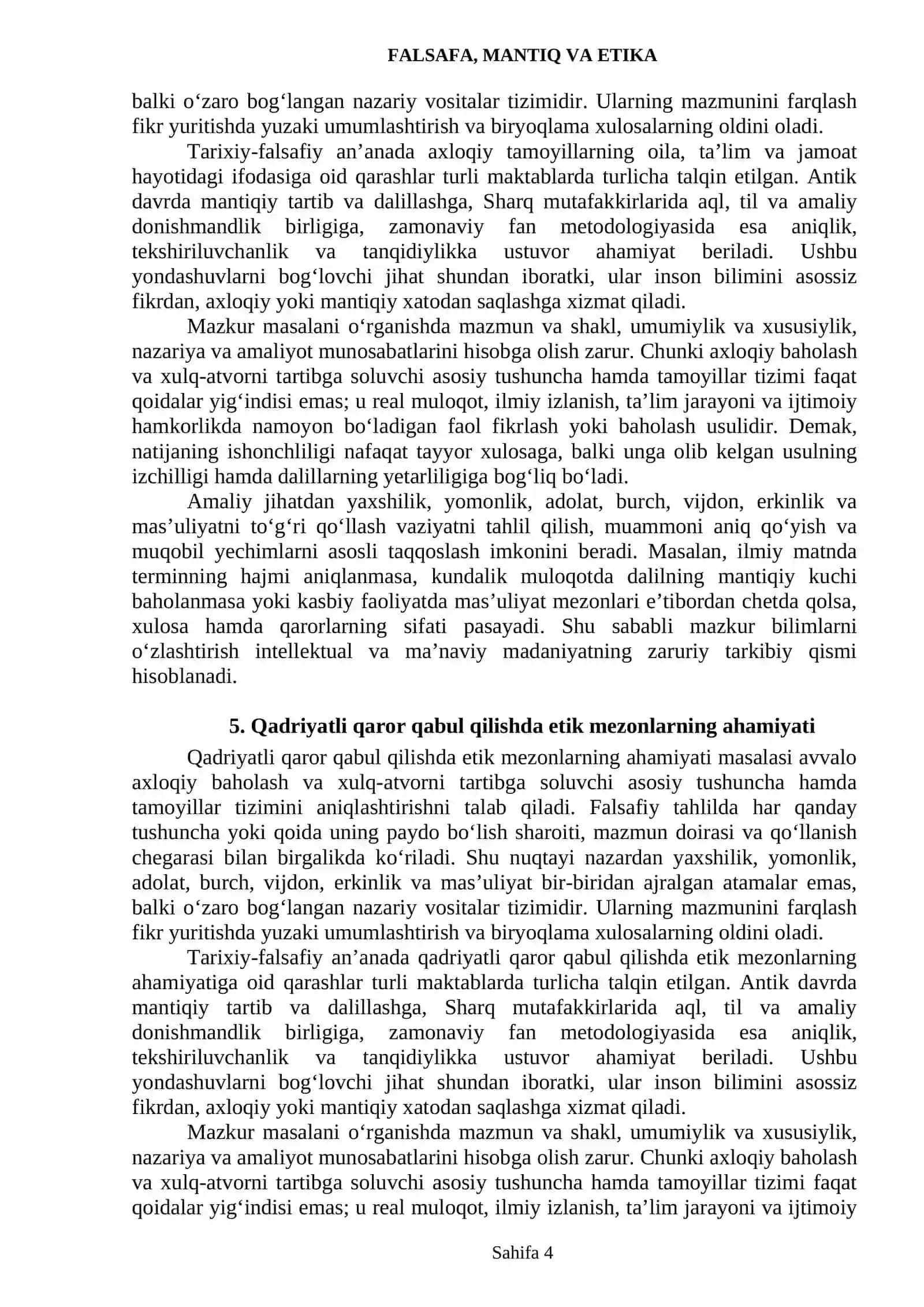 ETIKA KATEGORIYALARI VA TAMOYILLARINING JAMIYAT HAYOTIDA NAMOYON BO‘LISHI 4