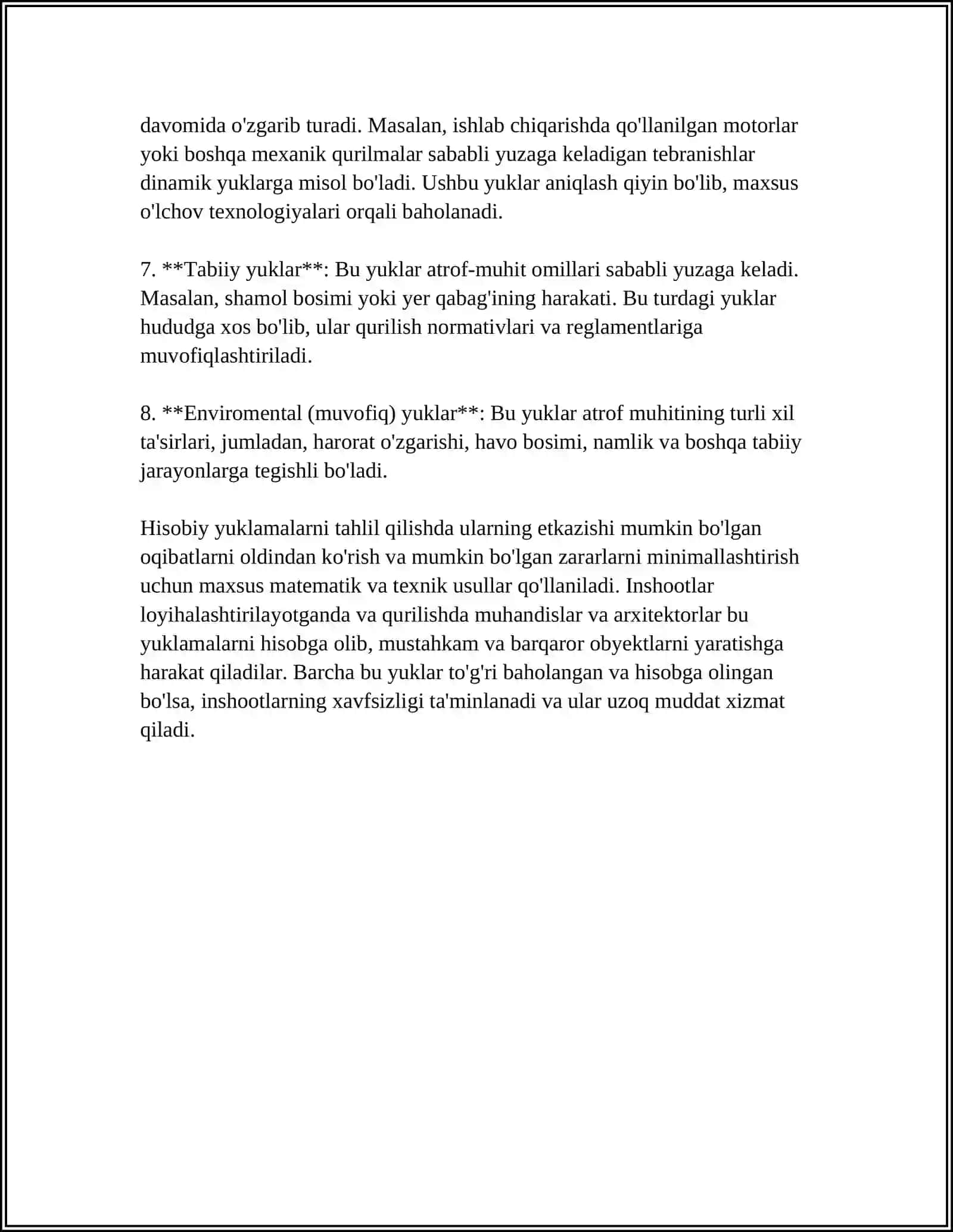 HISOBIY YUKLAMALARNI ANIQLASH VA TRANSFORMATOR PUNKTI (TP) QUVVATINI TANLASH 4