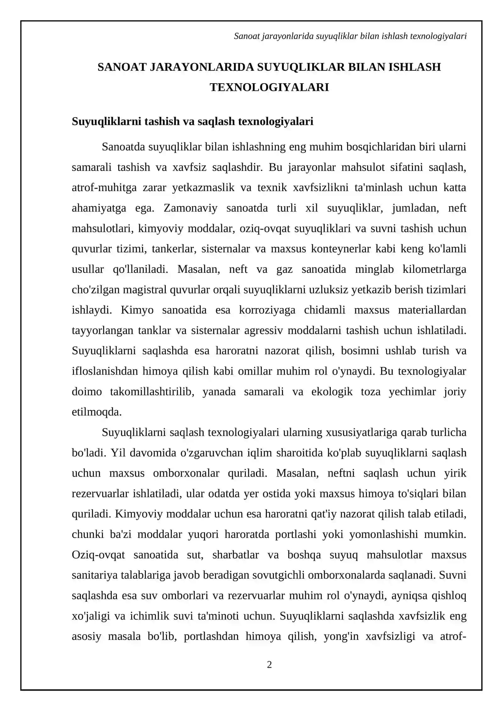 Suyuqliklarni sanoatda qullanilishi 4