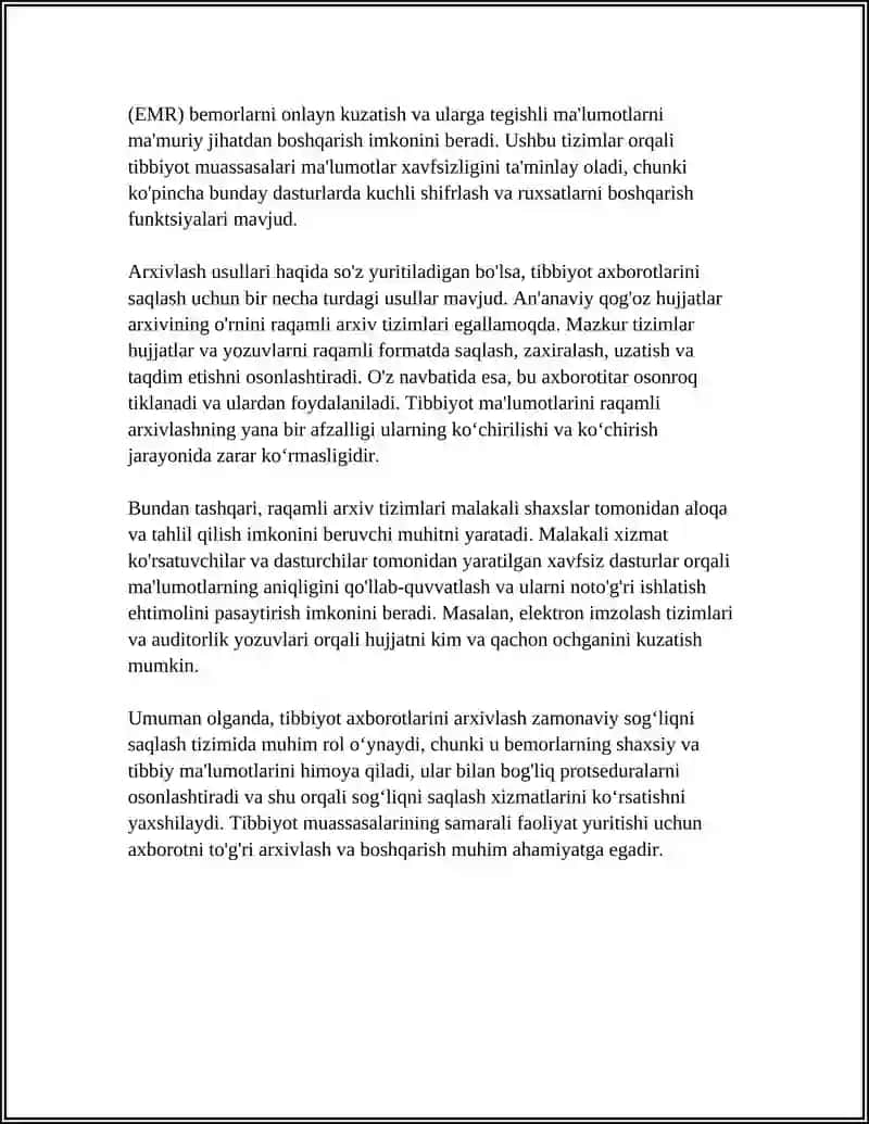 TIBBIYOT AHBOROTLARINI ARXIVLASH USULLARI 4