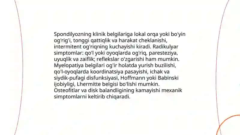 Umurtqalar osteoxondrozi. Spondilyoz. Spondiloartroz 4