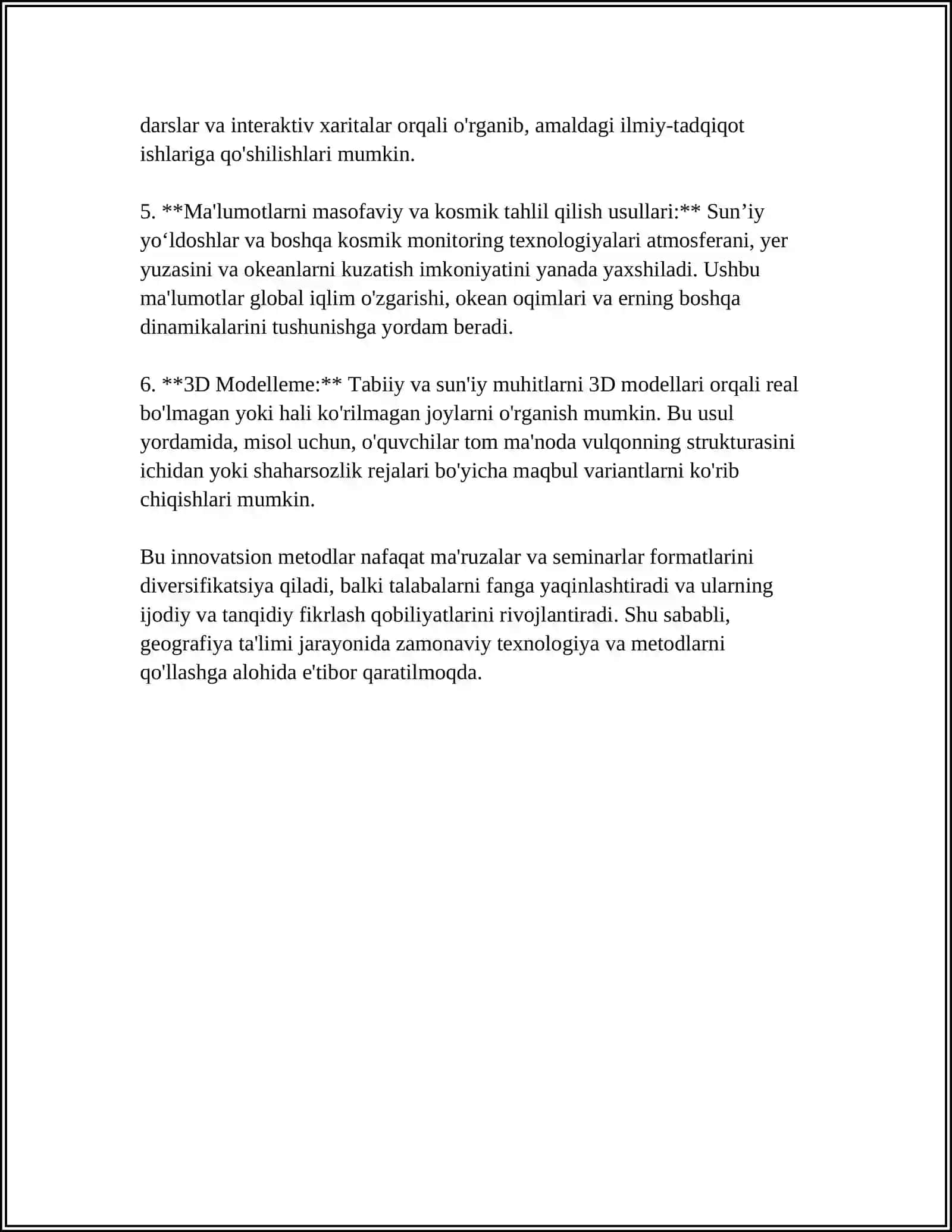 Geografiya fanini órgatishda innovatsion yondashuv 4