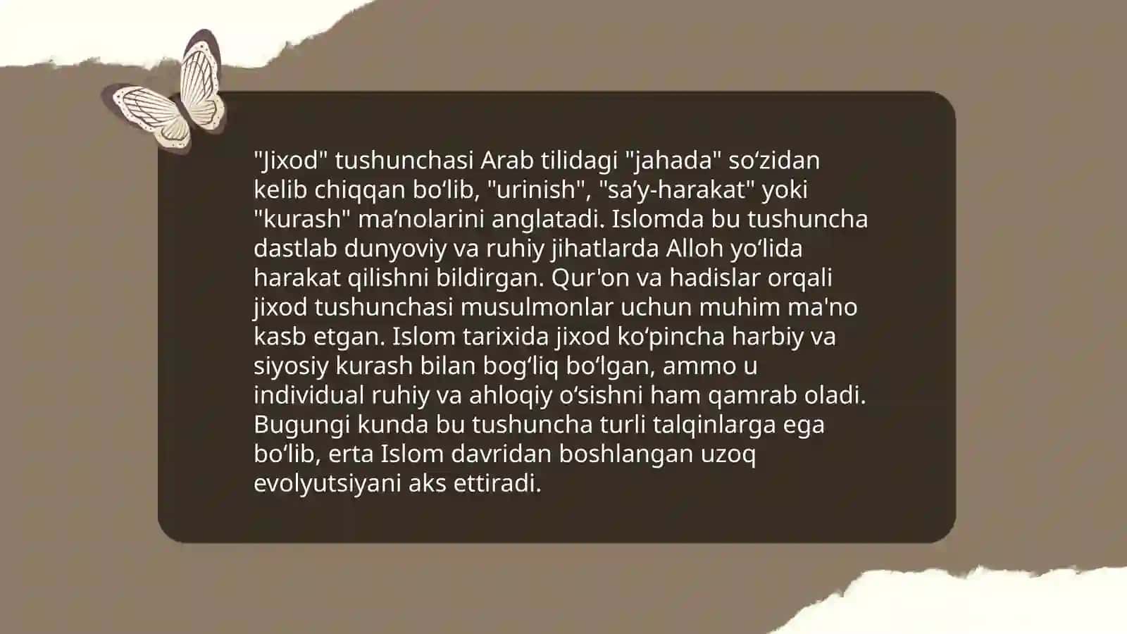 Islom tarixi va hozirgi zamonda jixod tushunchasi 4