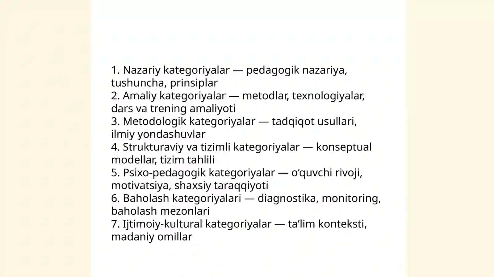 Pedagogik tadqiqotlarning asosiy kategoriyalari va tushunchalari 4