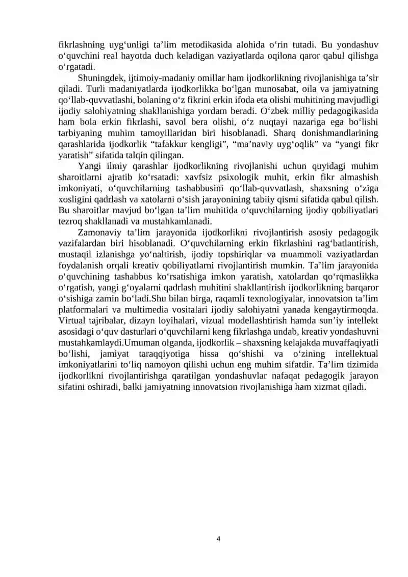 IJODKORLIK TUSHUNCHASINING MAZMUNI VA MOHIYATI. 4