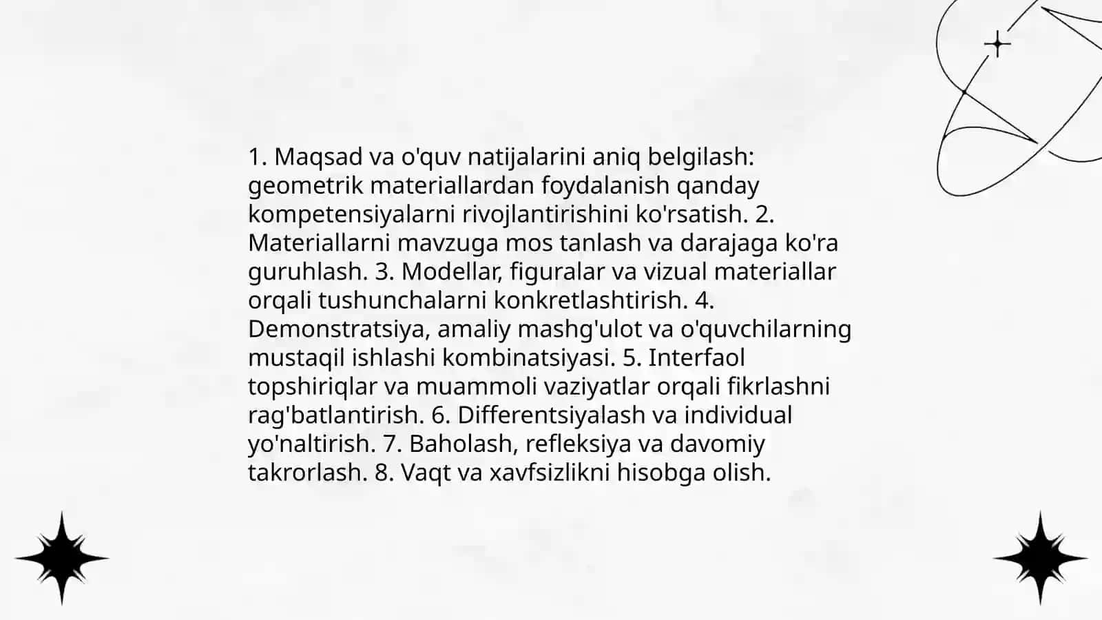 Geometrik materiallar bilan ishlash metodikasi 4