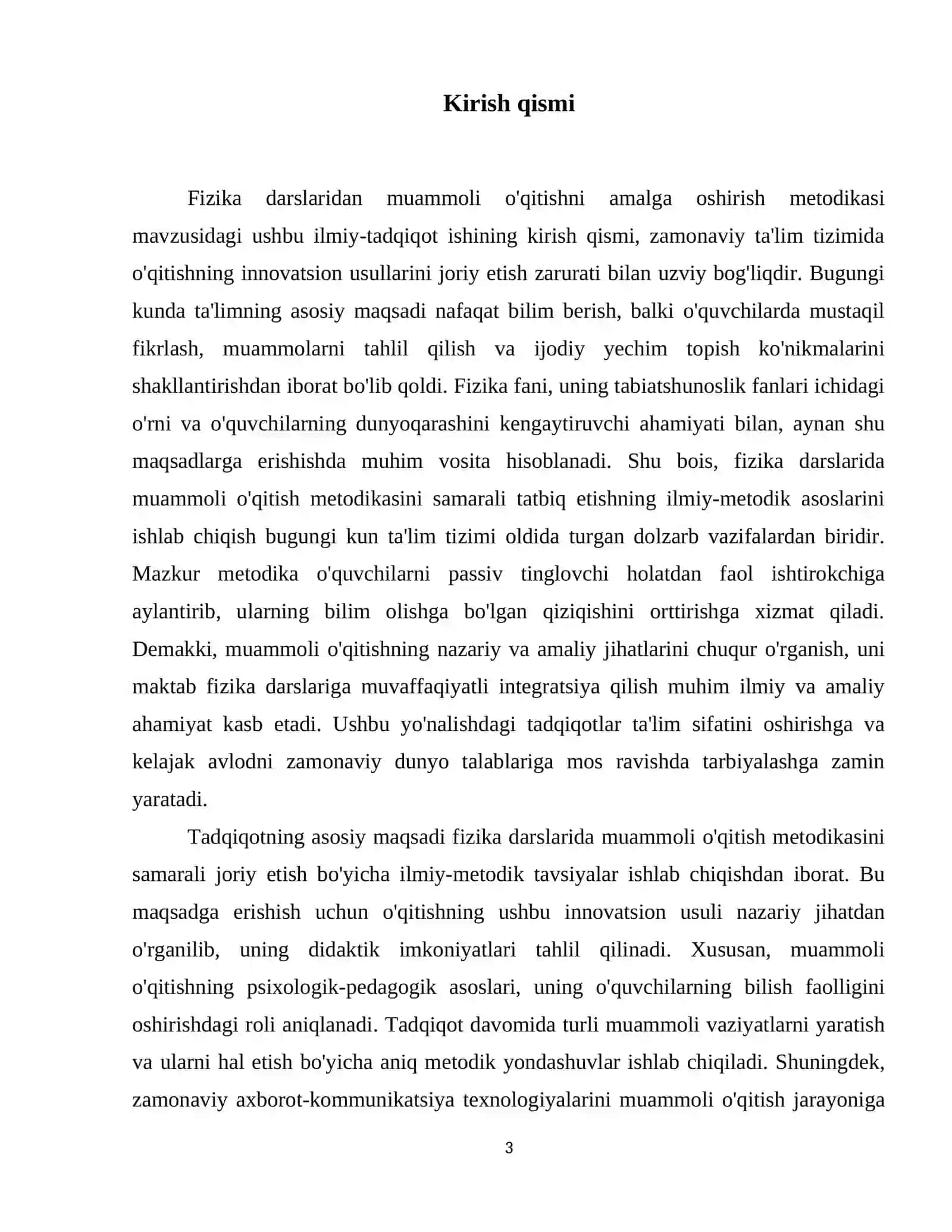 Fizika darslaridan muammoli o'qitishni amalga oshirish metodikasi 4
