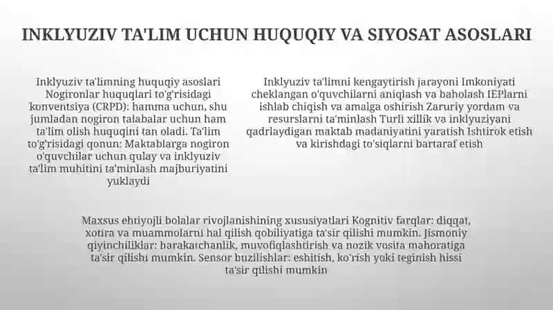 Inklyuziv Ta'limni Amalga Oshirish Jarayoni Alohida Yordamga Muhtoj Bolaning Shaxsini Rivojlanishining Xususiyatlari 4