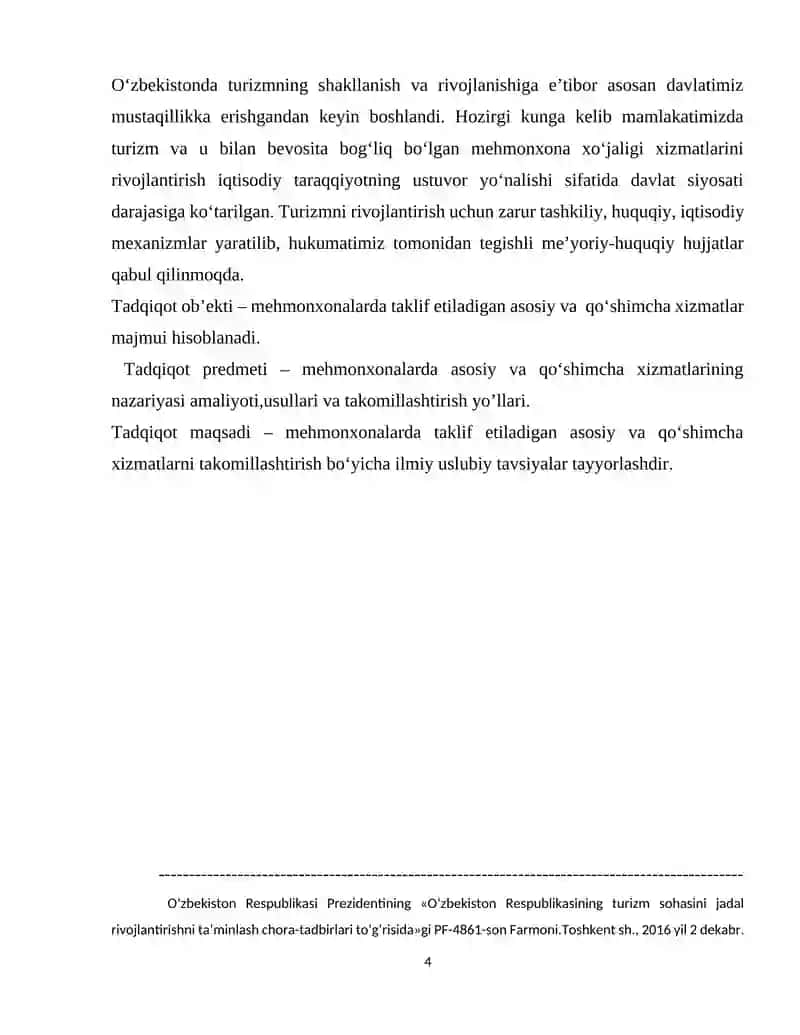 Turizmda mehmonxona xizmatlari 4