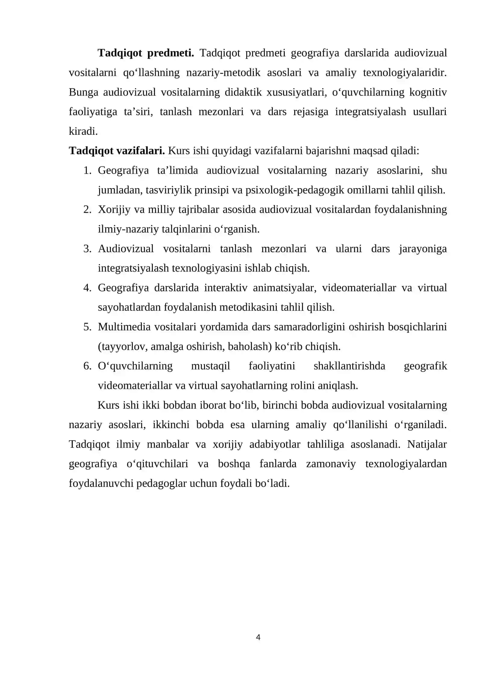 Geografiya va Tabiiy fan o‘qitish metodikasi 4