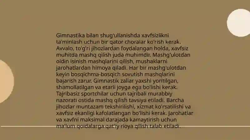 Gimnastika darslarini tashkil qilish va o'tkazish 4