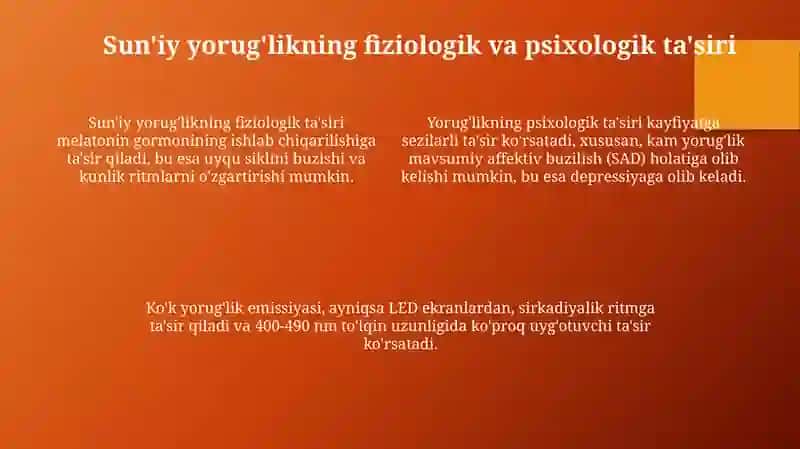 Sun'iy yoritish gigiyenasi 4