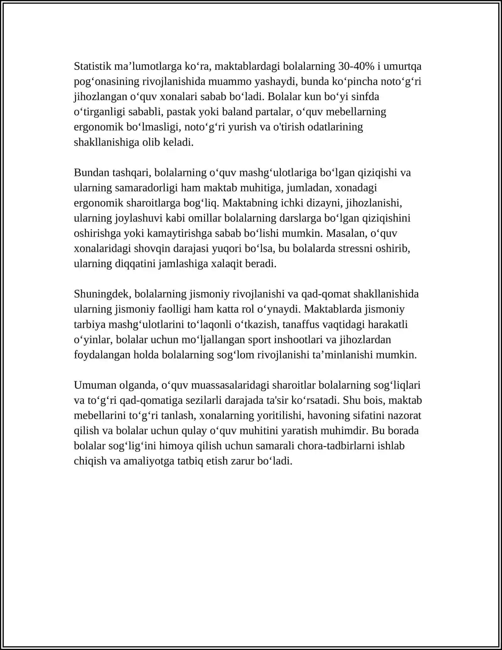 BOLALARNING QAD-QOMATINI SHAKLLANISHIGA SINF VA SINF JIHOZLARINING TA'SIRI 4
