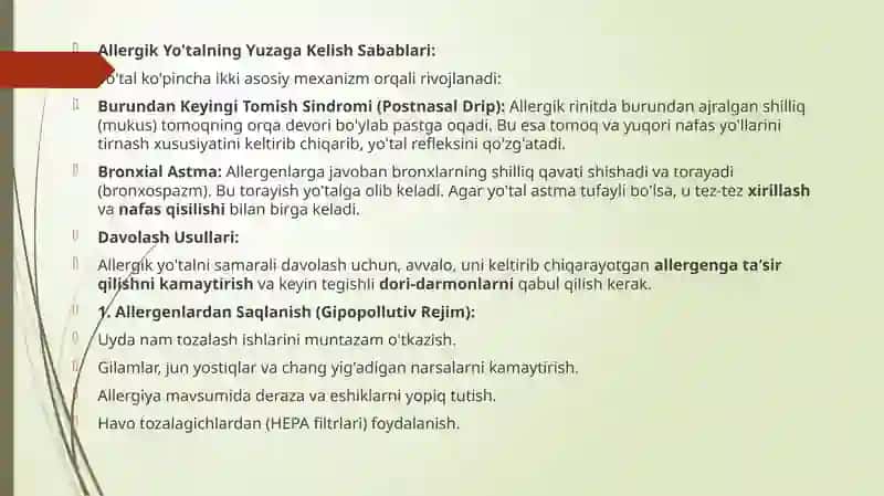 Allergologiya fanidan tayyorlagan mustaqilishi 4