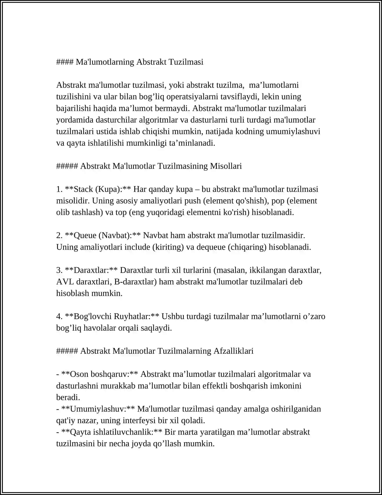 MALUMOTLARNING ABSTRAKT TUZILMASI 4