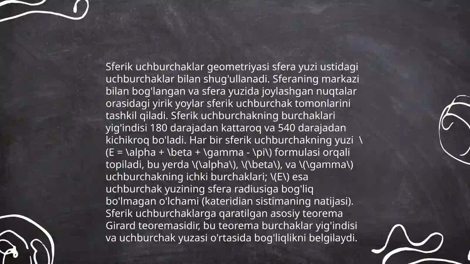 Sferik uchburchak va uning formulalari 4