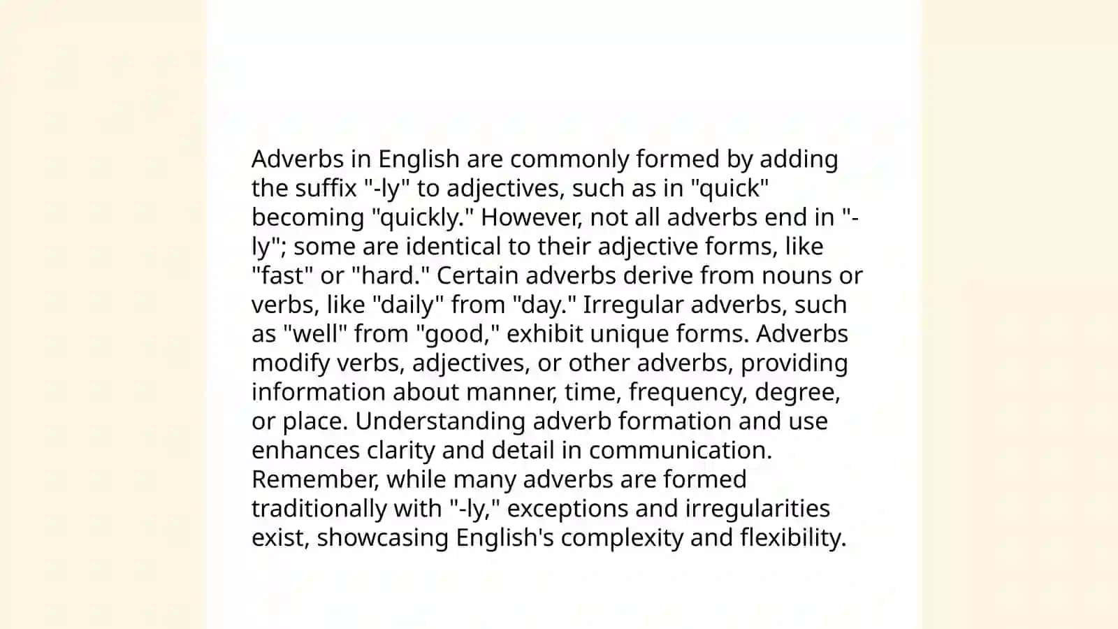 Definition of Adverbs 4